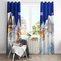 Funny Christmas Reindeer Bowling Custom Window Curtain with Reindeer Snow Scene - Wonder Print Shop