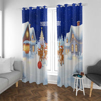 Funny Christmas Reindeer Bowling Custom Window Curtain with Reindeer Snow Scene - Wonder Print Shop
