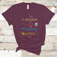 Back To School T Shirt Mistakes Allow Thinking To Happen, Math Teacher TS05 - Wonder Print Shop