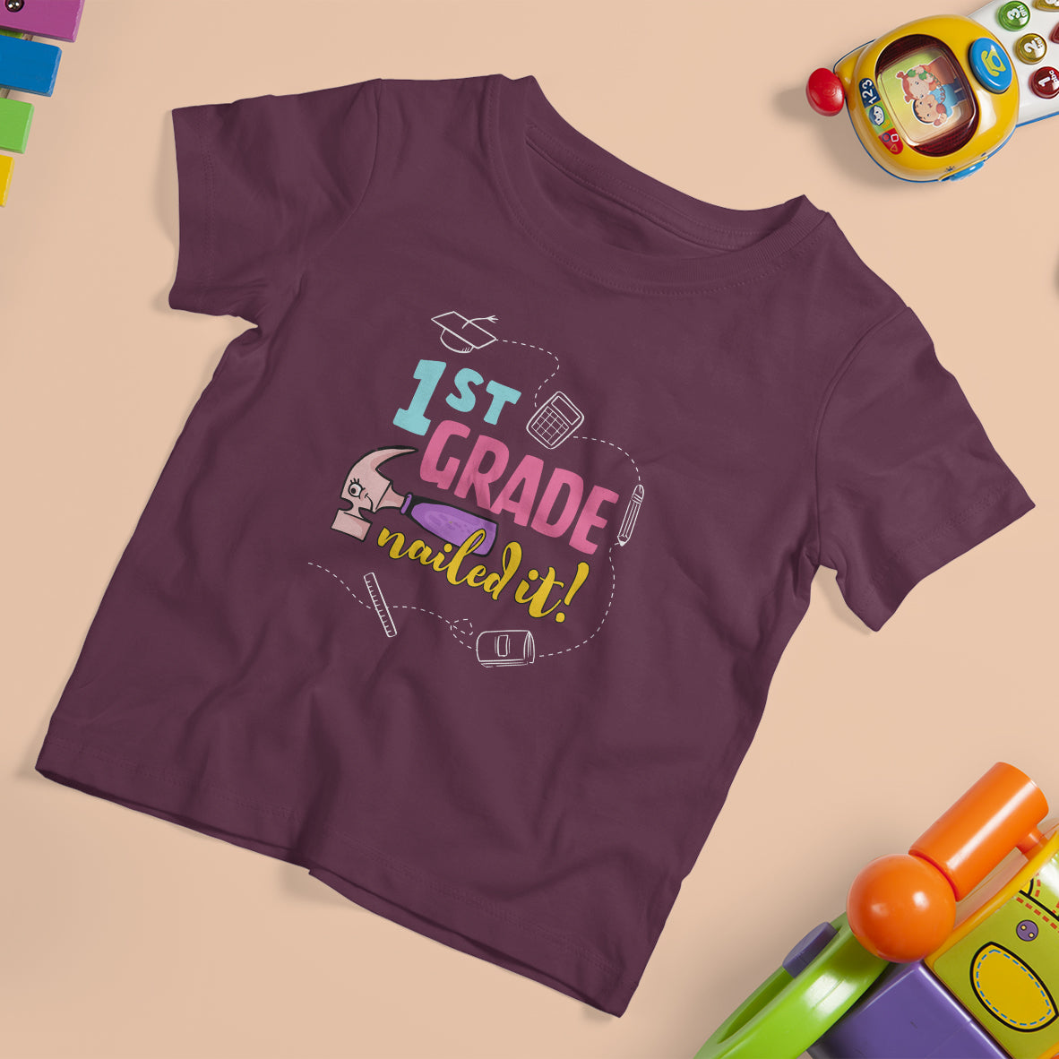 Back To School T Shirt For Kid 1st Grade Nailed It, First Day Of School TS05 - Wonder Print Shop