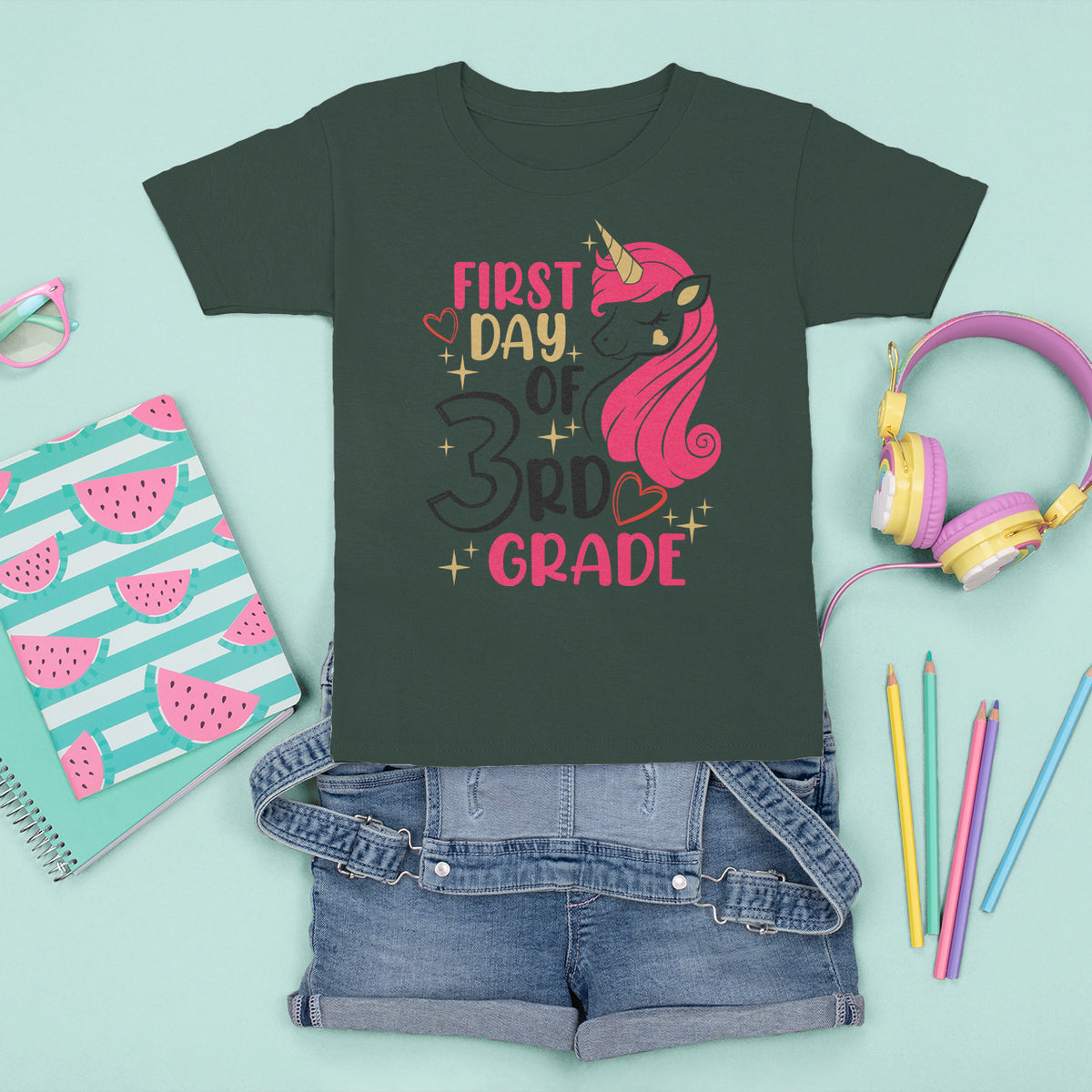 Back To School T Shirt For Kid Happy First Day Of 3rd Unicorn TS05 - Wonder Print Shop