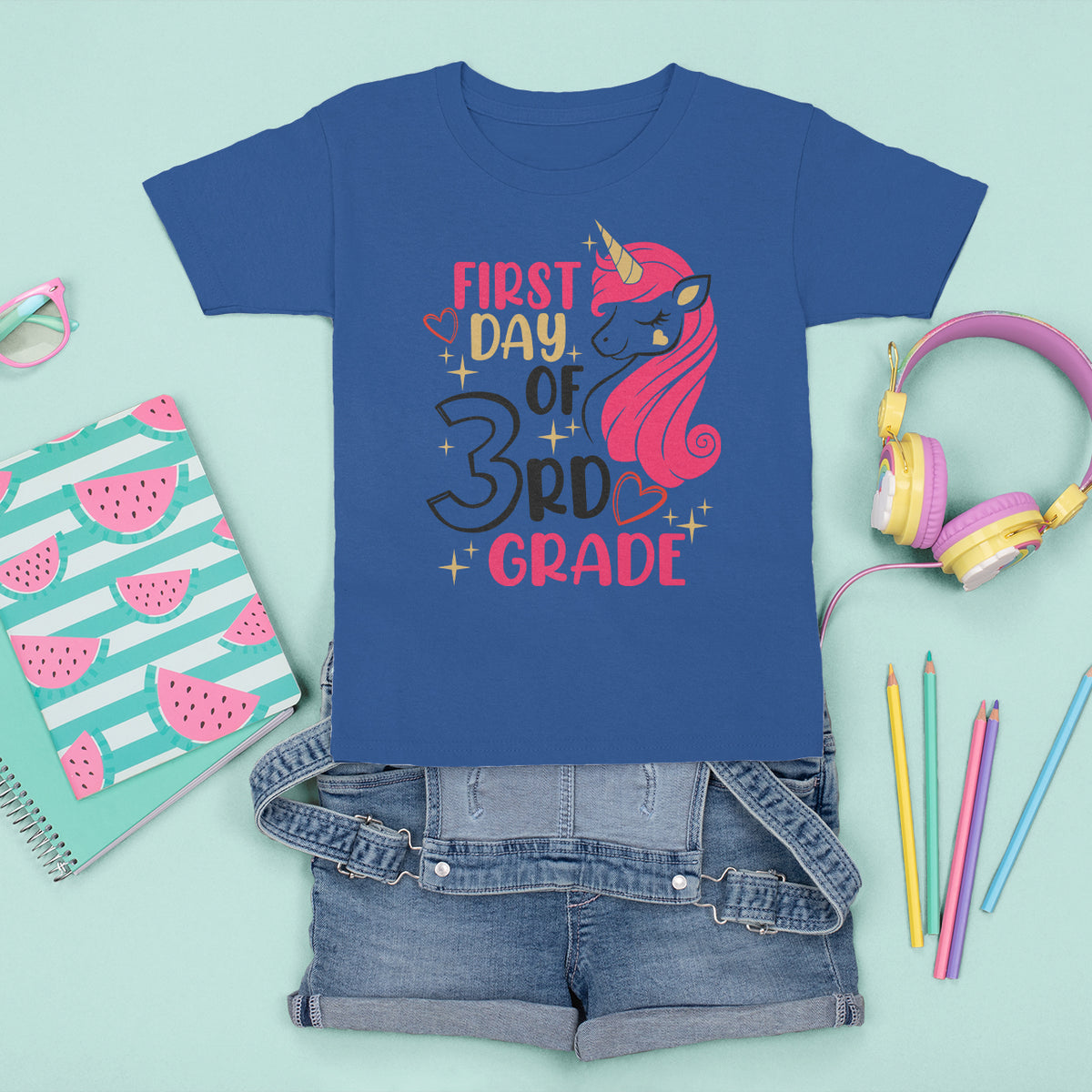 Back To School T Shirt For Kid Happy First Day Of 3rd Unicorn TS05 - Wonder Print Shop