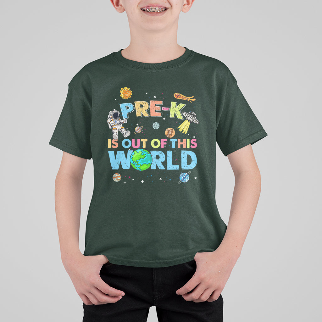 Back To School T Shirt For Kid Pre K Is Out Of This World Astronaut, First Day Of School TS05 - Wonder Print Shop