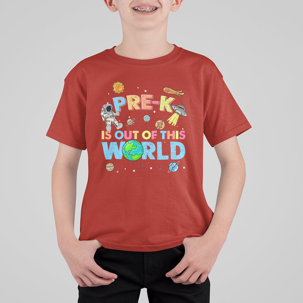 Back To School T Shirt For Kid Pre K Is Out Of This World Astronaut, First Day Of School TS05 - Wonder Print Shop
