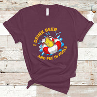 Drinkinng Beer T Shirt I Drink Beer And Pee In Pools, Funny Sarcastic Sayings TS05 - Wonder Print Shop