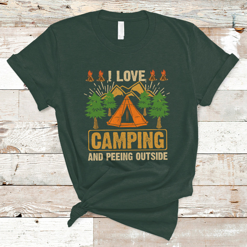 Funny Camping T Shirt I Love Camping And Peeing Outside, Funny Sarcastic Sayings TS05 - Wonder Print Shop