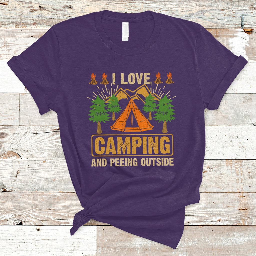 Funny Camping T Shirt I Love Camping And Peeing Outside, Funny Sarcastic Sayings TS05 - Wonder Print Shop