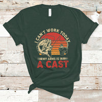 Funny Fishing T Shirt I Can't Work To Day My Arms Is In A Cast TS05 - Wonder Print Shop