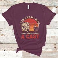 Funny Fishing T Shirt I Can't Work To Day My Arms Is In A Cast TS05 - Wonder Print Shop