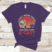 Funny Fishing T Shirt I Can't Work To Day My Arms Is In A Cast TS05 - Wonder Print Shop
