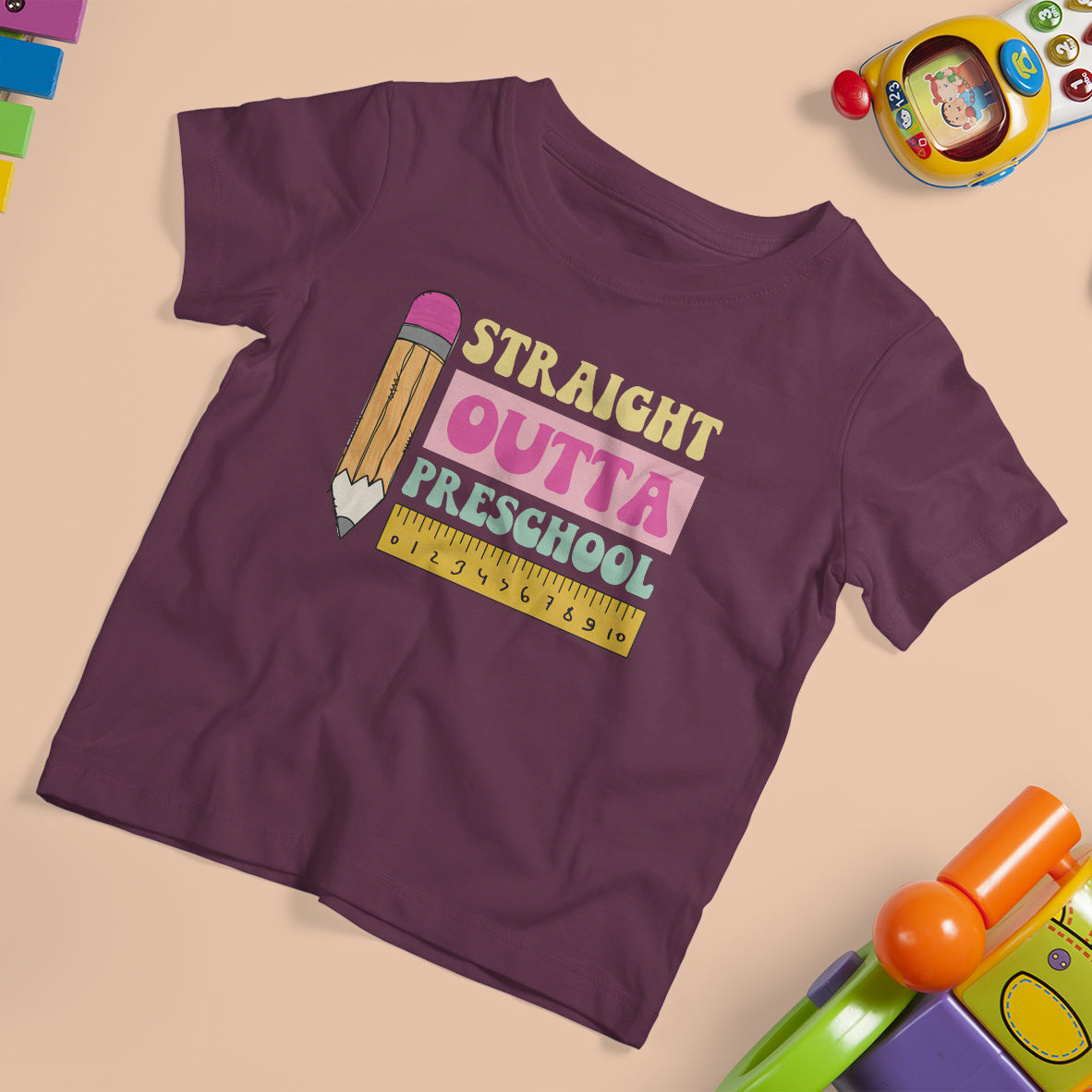 Cute Back To School T Shirt Straight Outta Preschool TS05 - Wonder Print Shop
