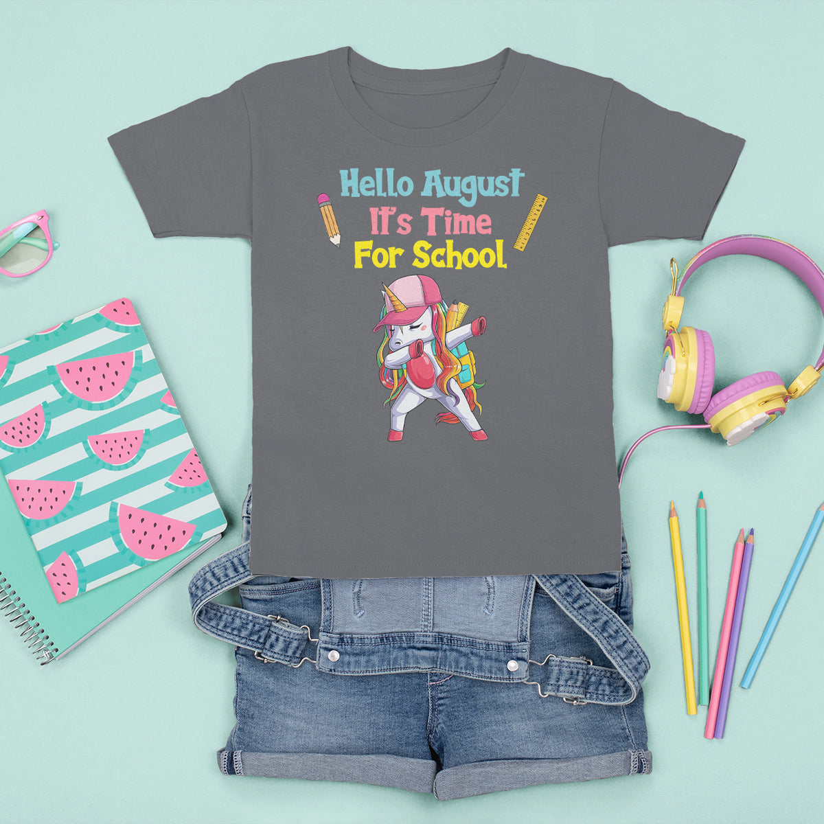 Cute Back To School T Shirt Hello August It's Time For School TS05 - Wonder Print Shop