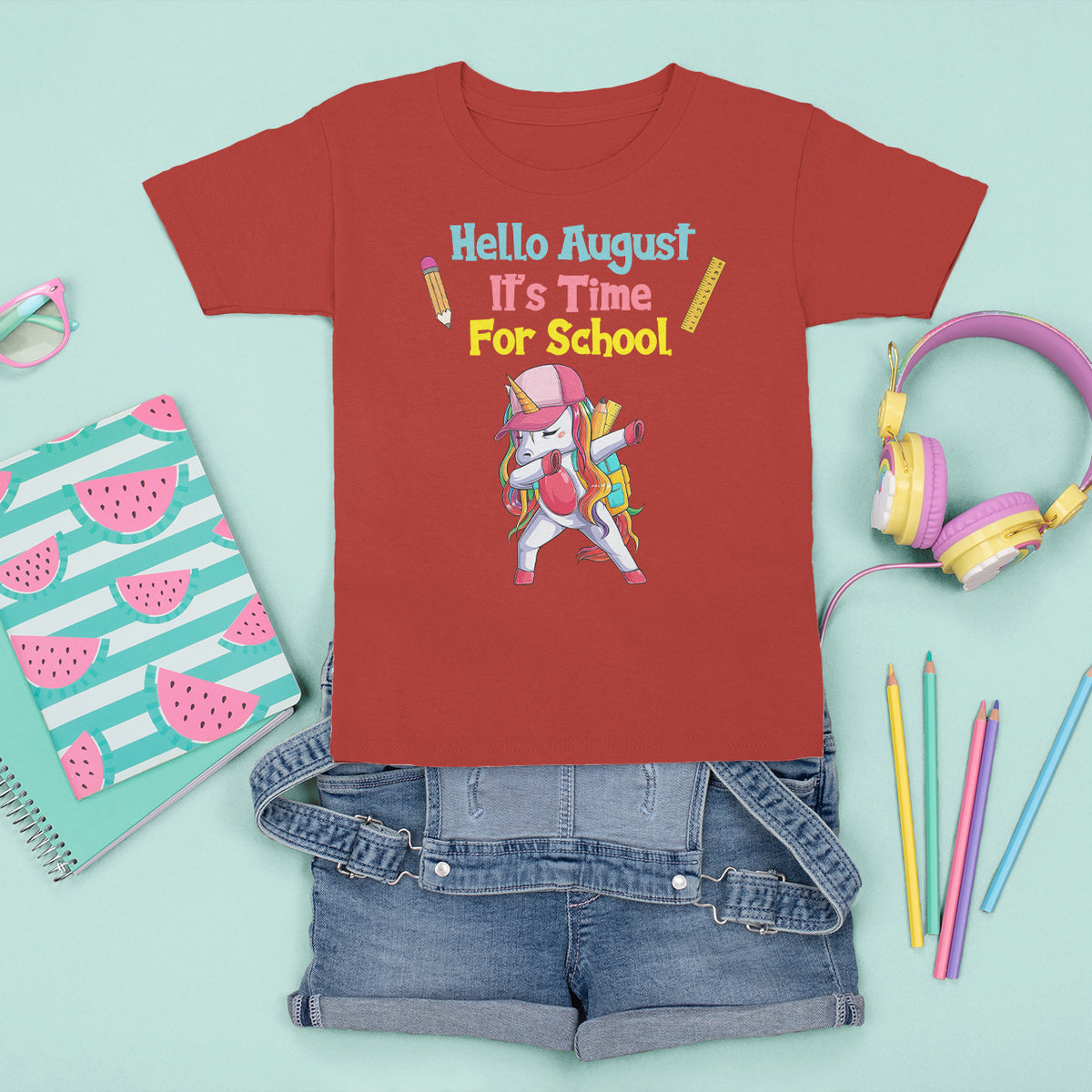 Cute Back To School T Shirt Hello August It's Time For School TS05 - Wonder Print Shop