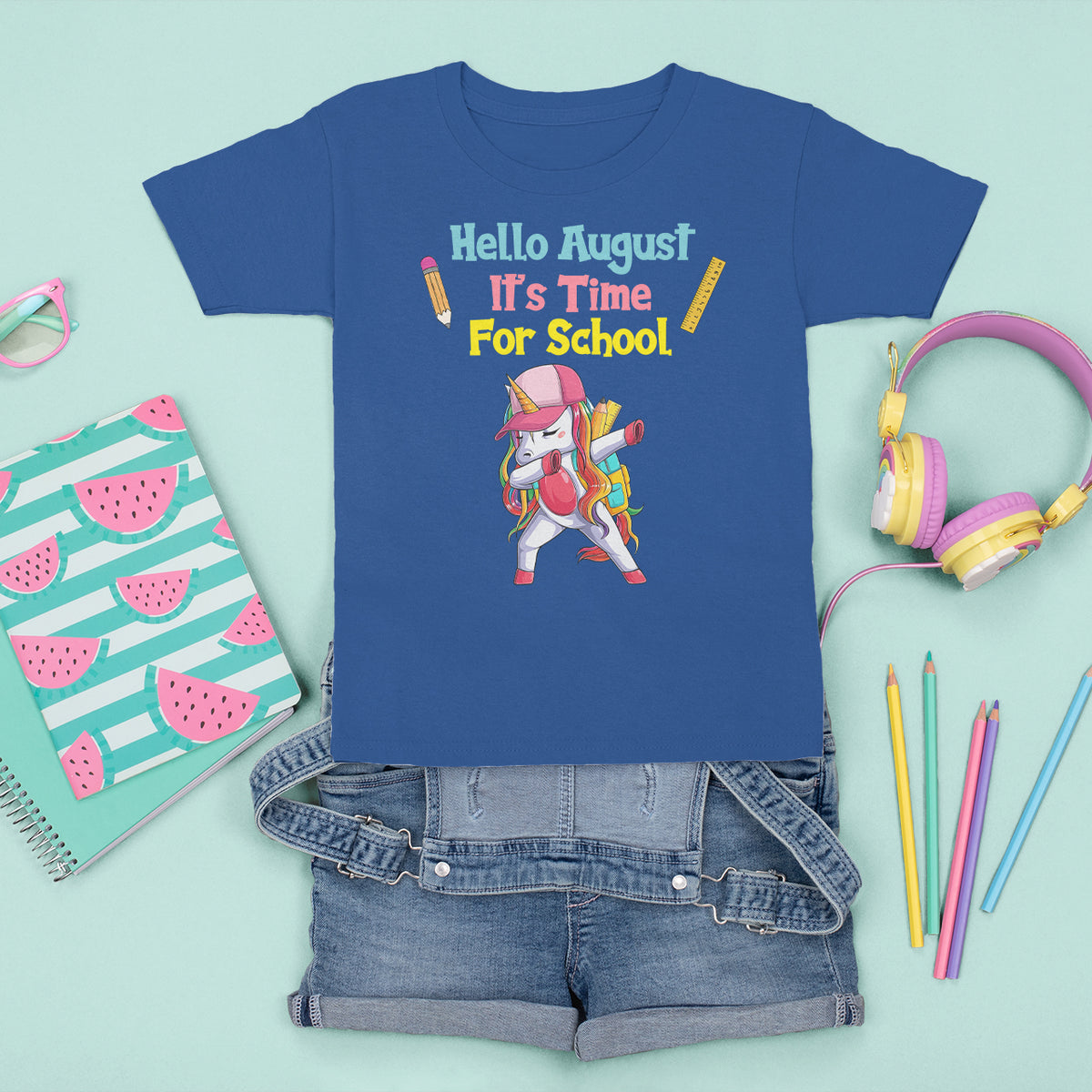 Cute Back To School T Shirt Hello August It's Time For School TS05 - Wonder Print Shop