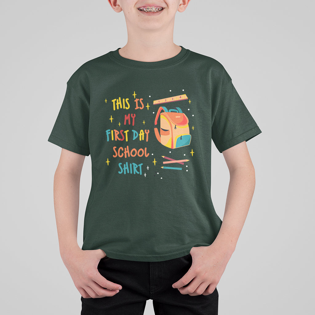 Cute Back To School T Shirt This Is My First Day Of School TS05 - Wonder Print Shop