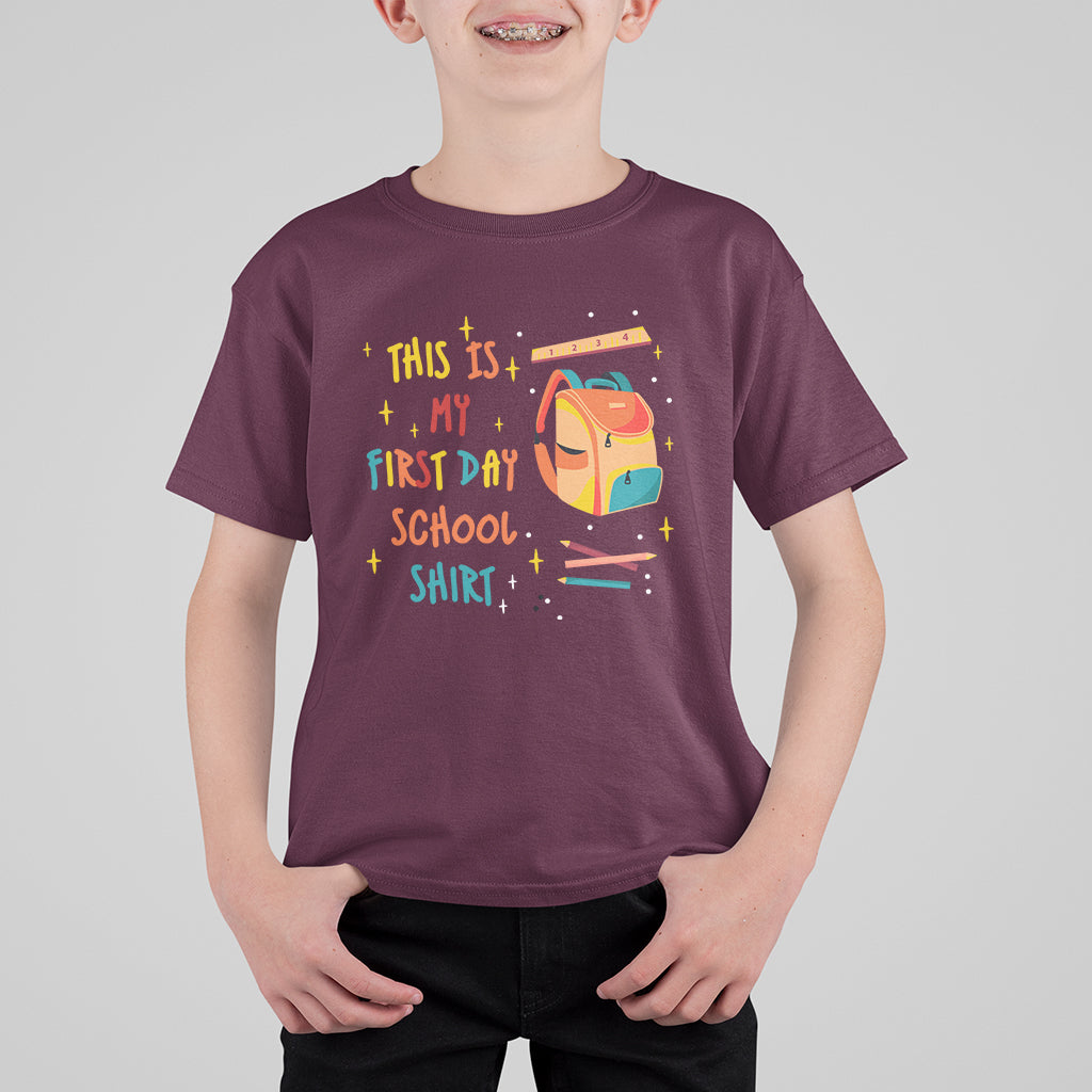 Cute Back To School T Shirt This Is My First Day Of School TS05 - Wonder Print Shop
