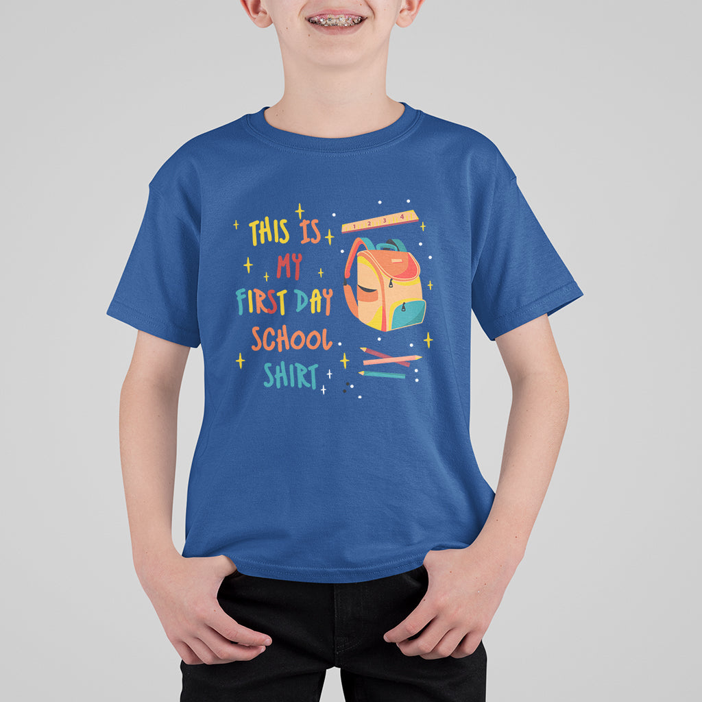 Cute Back To School T Shirt This Is My First Day Of School TS05 - Wonder Print Shop