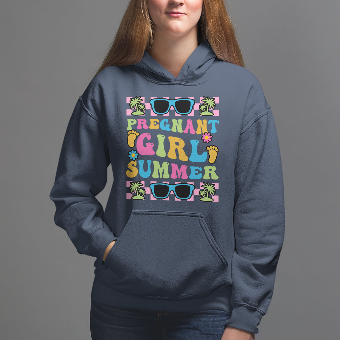 Pregnancy Announcement Hoodie Groovy Pregnant Girl Summer TS05 - Wonder Print Shop