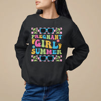 Pregnancy Announcement Sweatshirt Groovy Pregnant Girl Summer TS05 - Wonder Print Shop