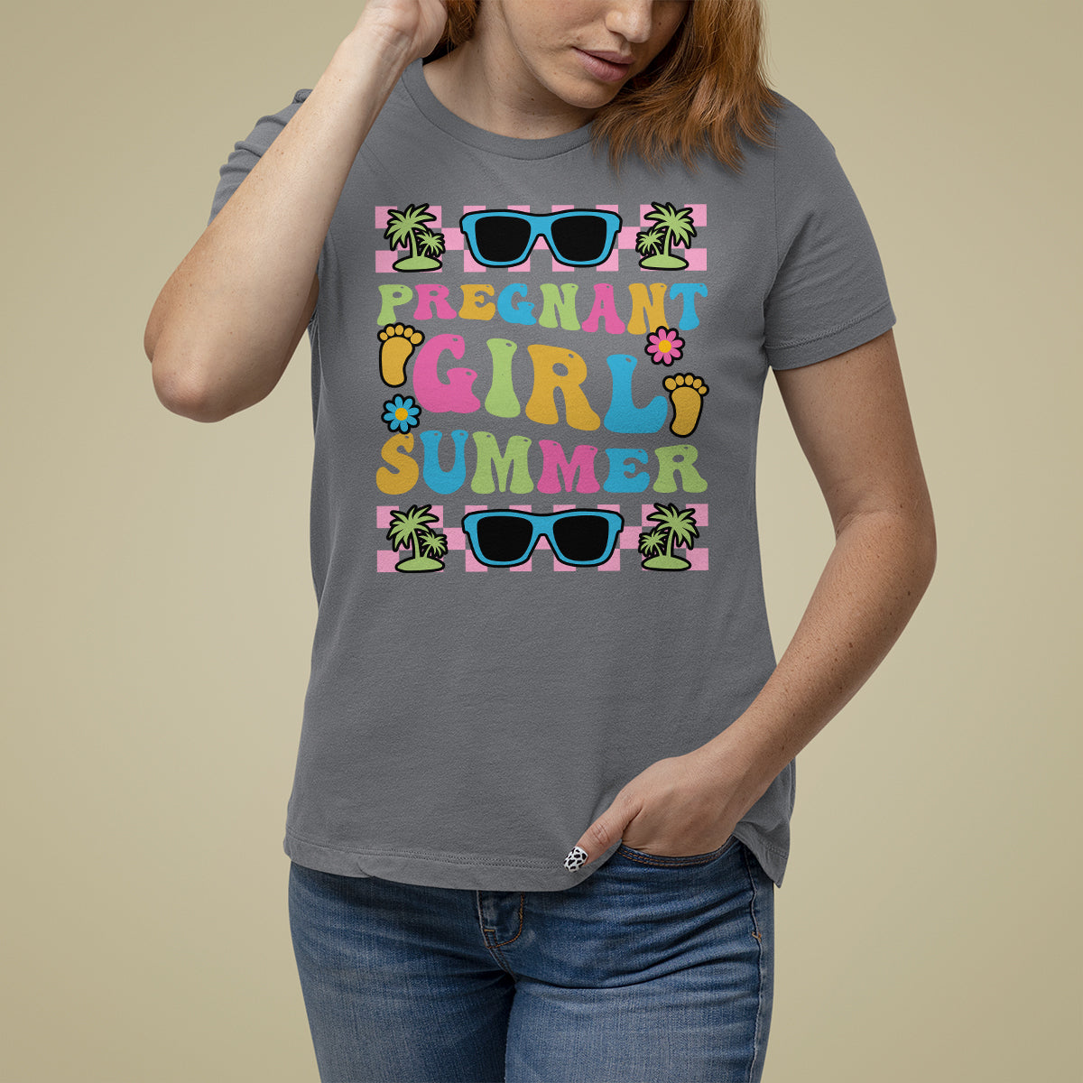 Pregnancy Announcement T Shirt For Women Groovy Pregnant Girl Summer TS05 - Wonder Print Shop