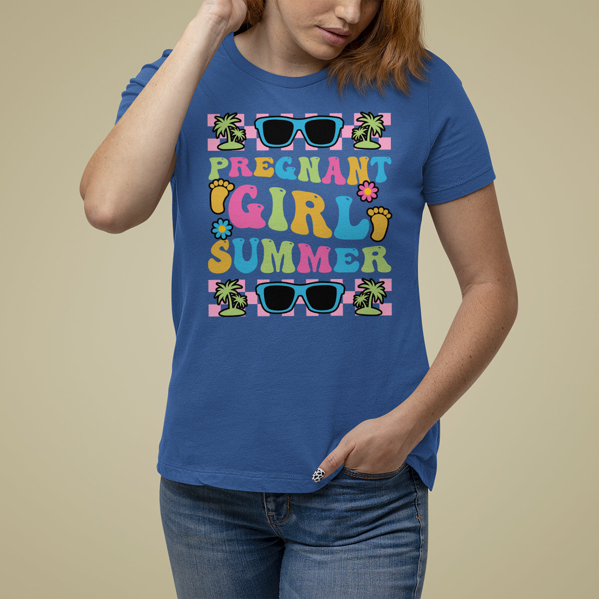 Pregnancy Announcement T Shirt For Women Groovy Pregnant Girl Summer TS05 - Wonder Print Shop