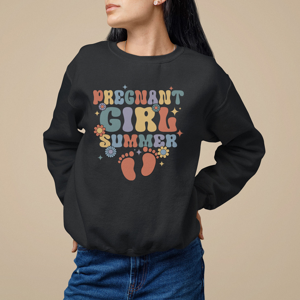Pregnancy Announcement Sweatshirt Pregnant Girl Summer TS05 - Wonder Print Shop