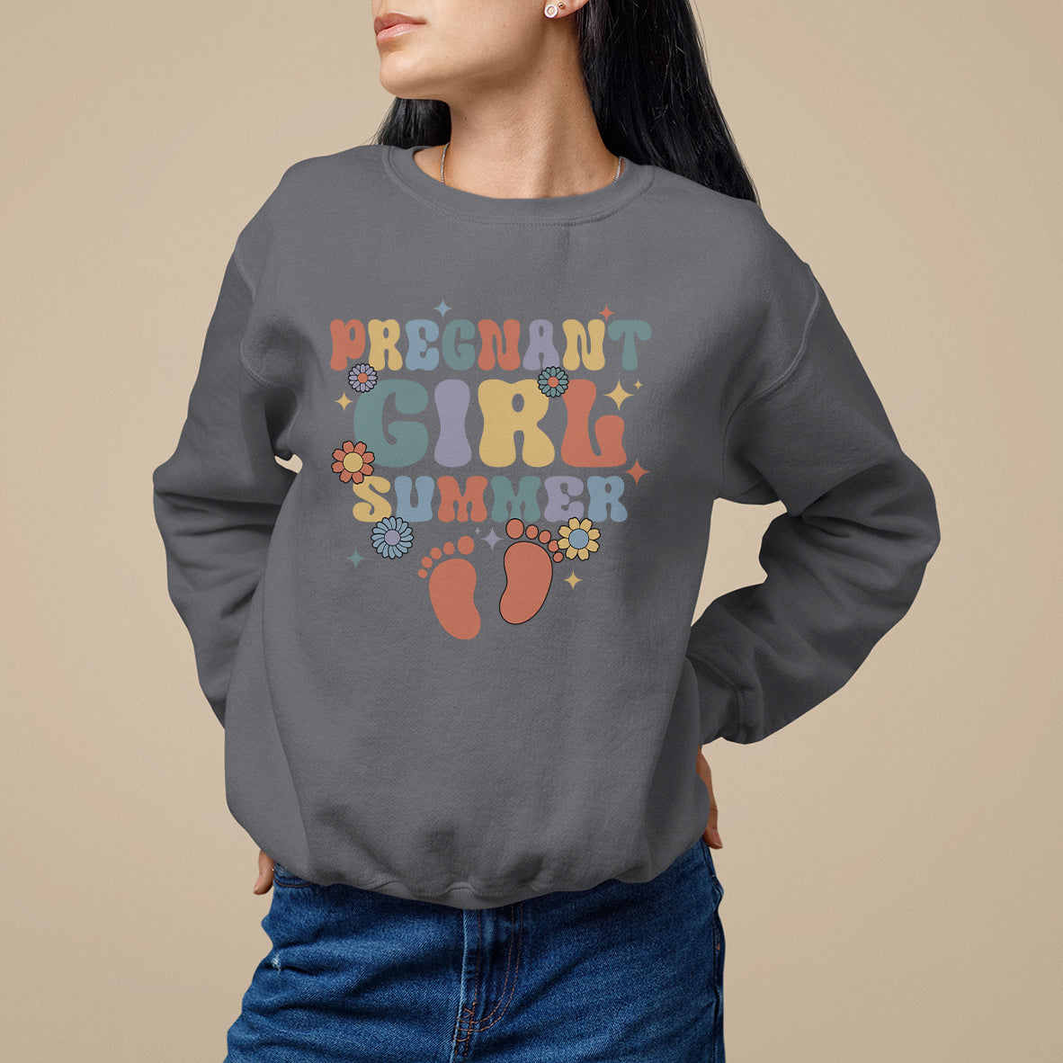 Pregnancy Announcement Sweatshirt Pregnant Girl Summer TS05 - Wonder Print Shop