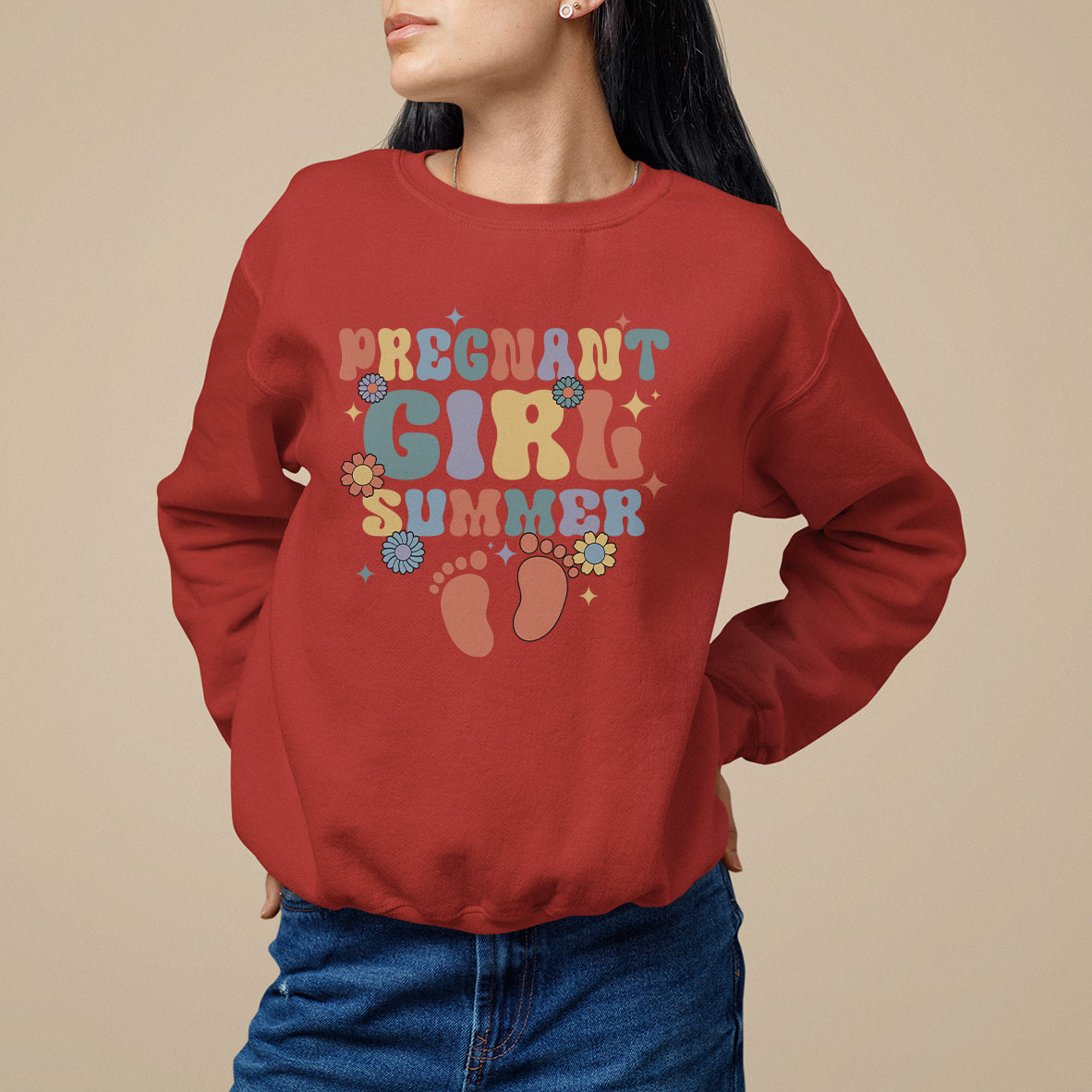 Pregnancy Announcement Sweatshirt Pregnant Girl Summer TS05 - Wonder Print Shop