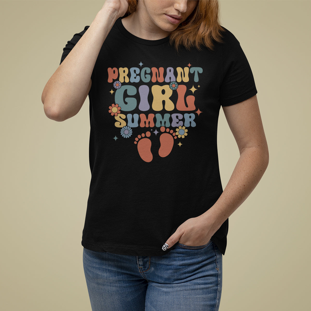 Pregnancy Announcement T Shirt For Women Pregnant Girl Summer TS05 - Wonder Print Shop