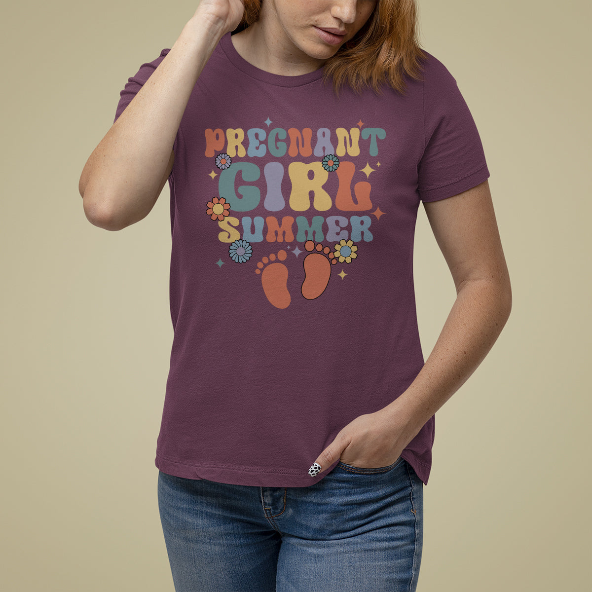 Pregnancy Announcement T Shirt For Women Pregnant Girl Summer TS05 - Wonder Print Shop