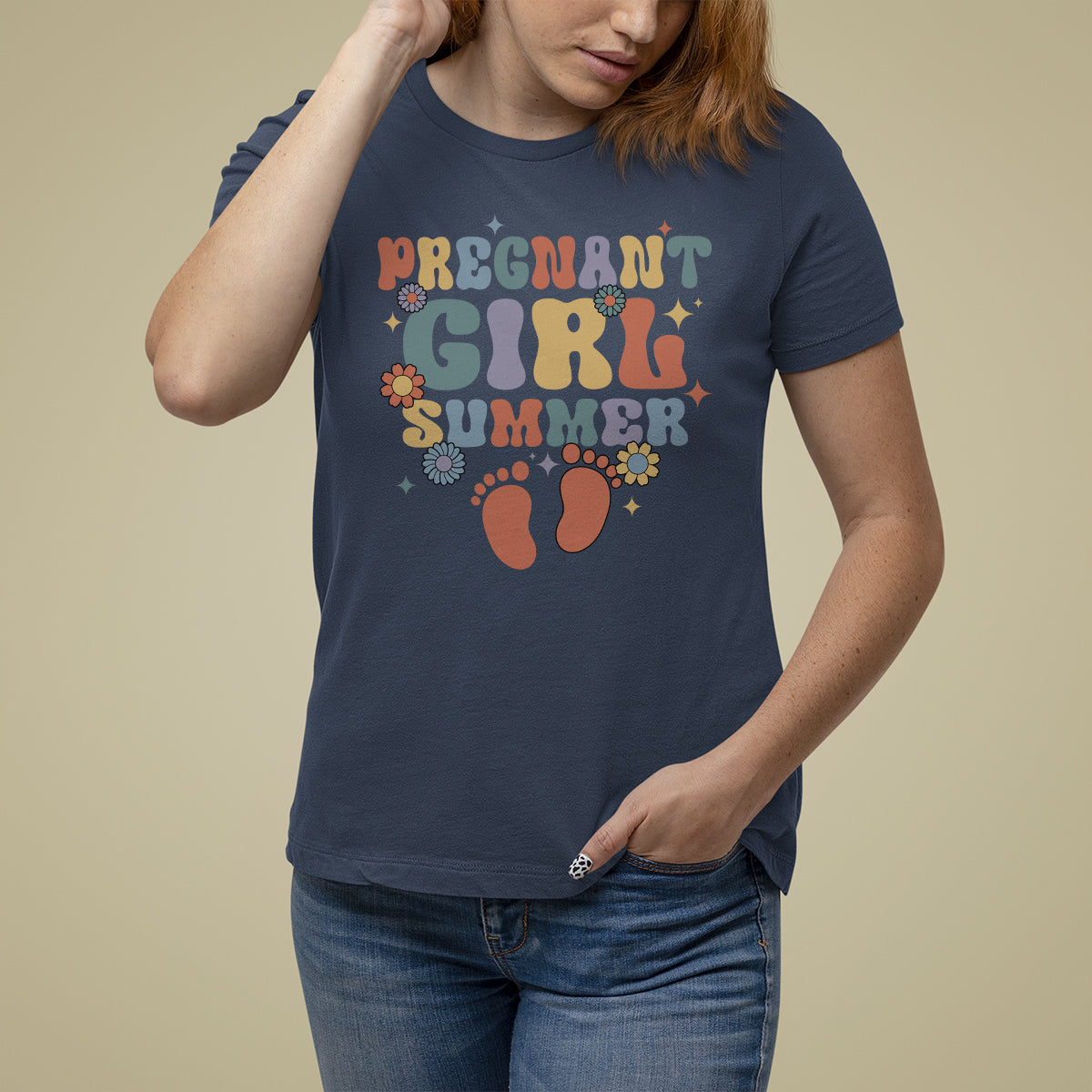 Pregnancy Announcement T Shirt For Women Pregnant Girl Summer TS05 - Wonder Print Shop