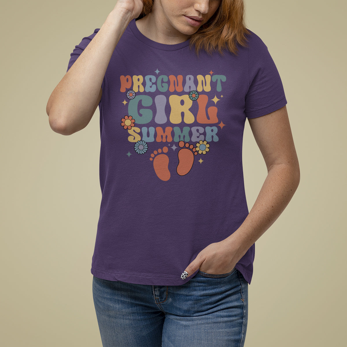 Pregnancy Announcement T Shirt For Women Pregnant Girl Summer TS05 - Wonder Print Shop