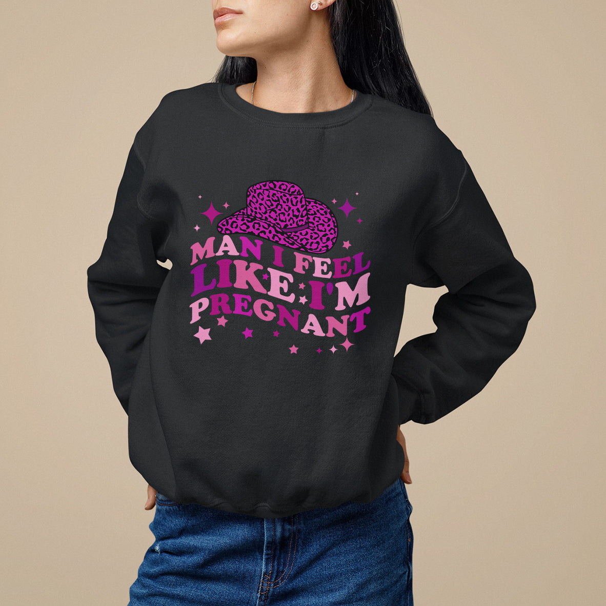Pregnancy Announcement Sweatshirt Man I Feel Like I'm Pregnant TS05 - Wonder Print Shop