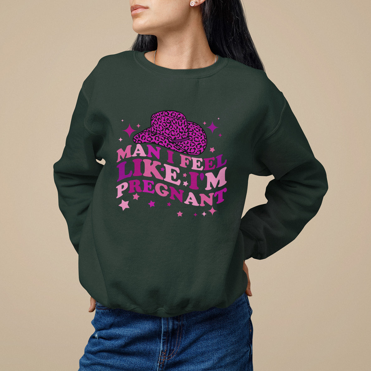 Pregnancy Announcement Sweatshirt Man I Feel Like I'm Pregnant TS05 - Wonder Print Shop