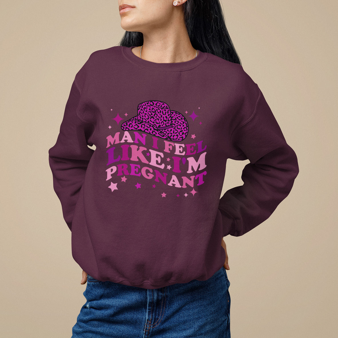 Pregnancy Announcement Sweatshirt Man I Feel Like I'm Pregnant TS05 - Wonder Print Shop