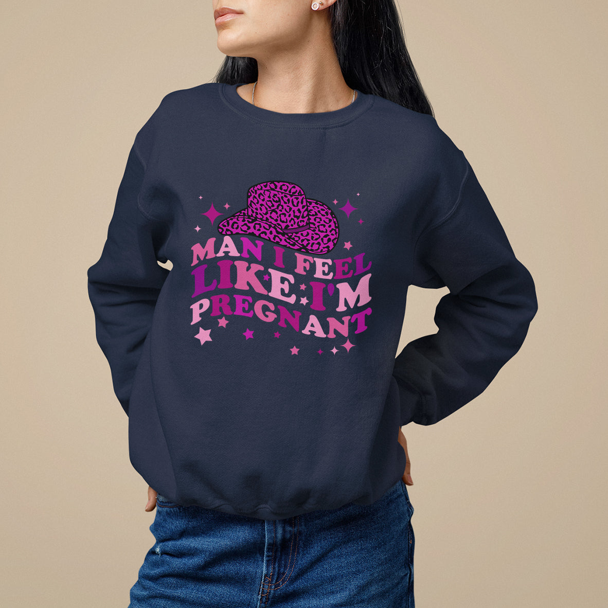 Pregnancy Announcement Sweatshirt Man I Feel Like I'm Pregnant TS05 - Wonder Print Shop