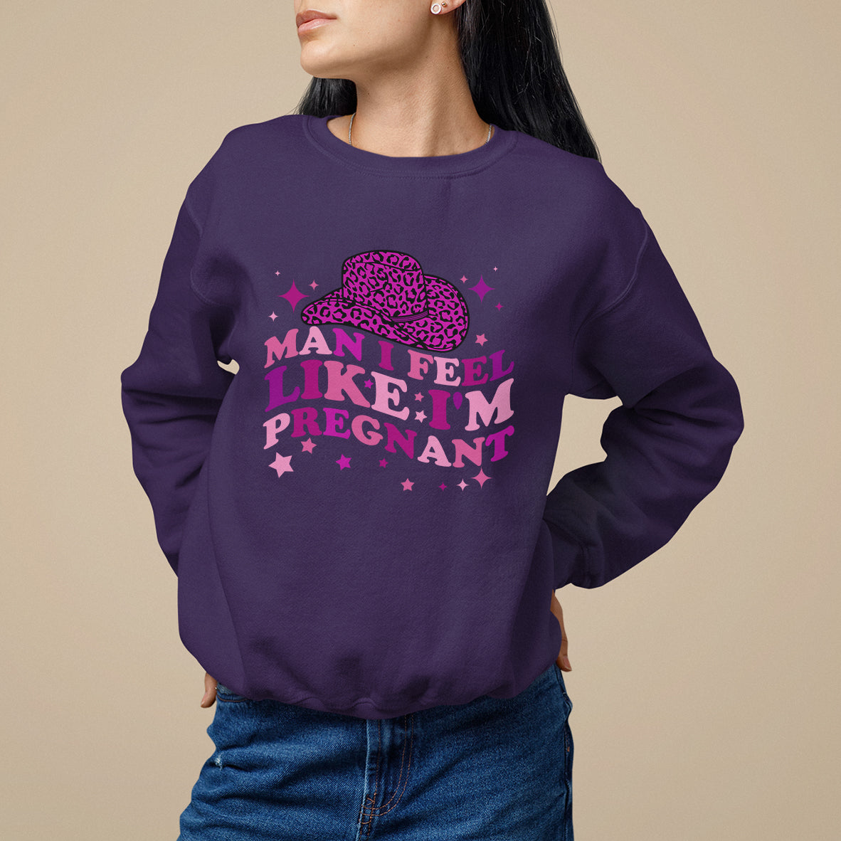 Pregnancy Announcement Sweatshirt Man I Feel Like I'm Pregnant TS05 - Wonder Print Shop