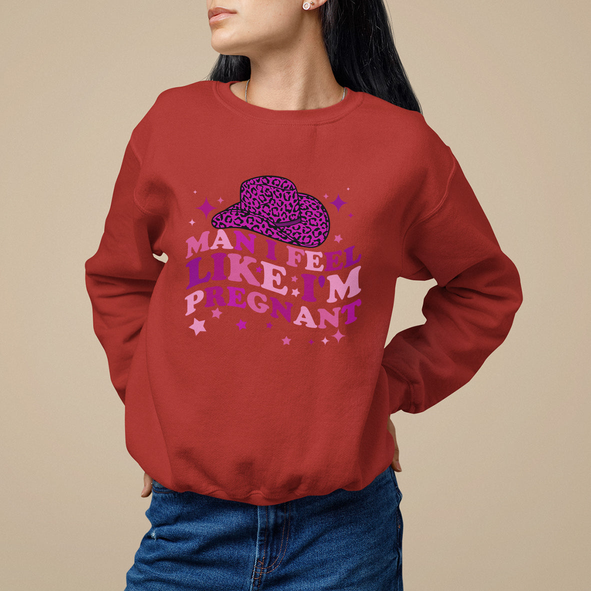 Pregnancy Announcement Sweatshirt Man I Feel Like I'm Pregnant TS05 - Wonder Print Shop