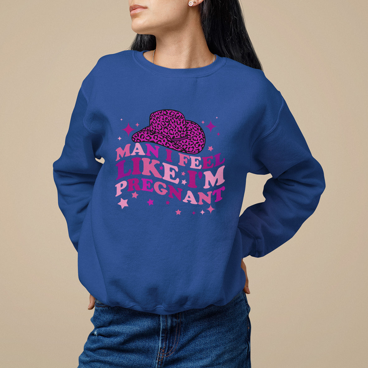 Pregnancy Announcement Sweatshirt Man I Feel Like I'm Pregnant TS05 - Wonder Print Shop