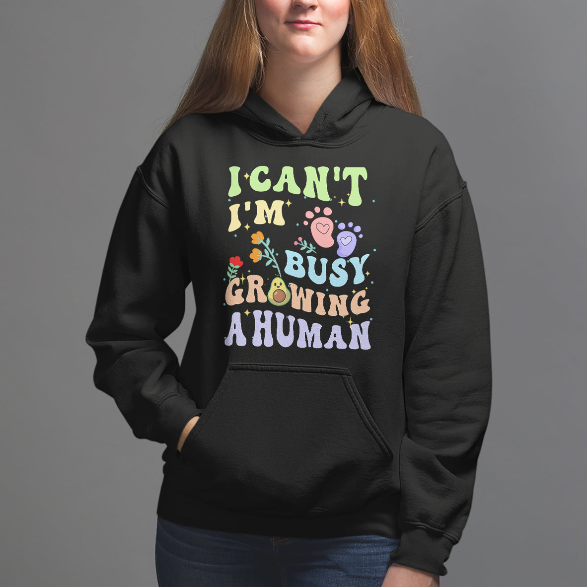 Pregnancy Announcement Hoodie I Can't I'm Busy Growing A Human TS05 - Wonder Print Shop