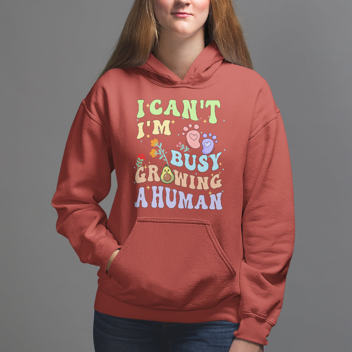 Pregnancy Announcement Hoodie I Can't I'm Busy Growing A Human TS05 - Wonder Print Shop
