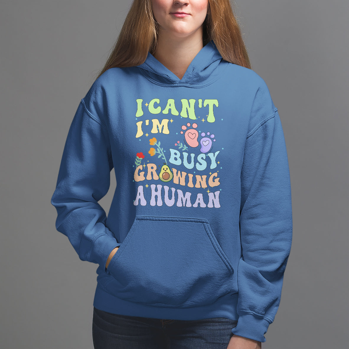 Pregnancy Announcement Hoodie I Can't I'm Busy Growing A Human TS05 - Wonder Print Shop