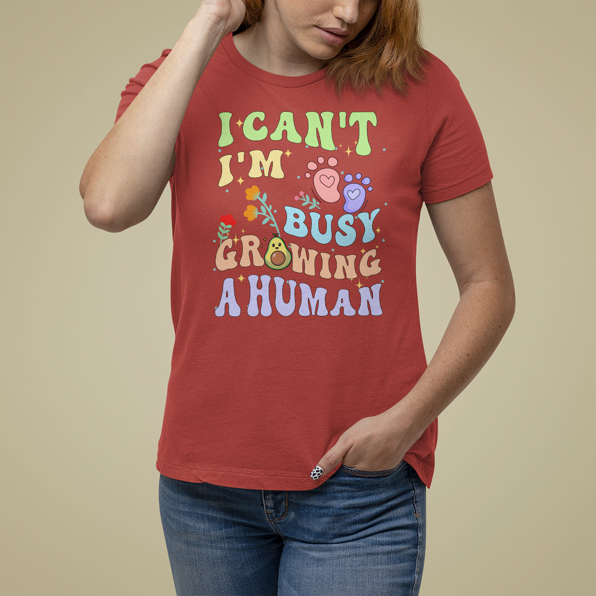Pregnancy Announcement T Shirt For Women I Can't I'm Busy Growing A Human TS05 - Wonder Print Shop