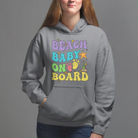 Pregnancy Announcement Hoodie Groovy Beach Baby On Board, Pregnant Mom TS05 - Wonder Print Shop