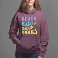Pregnancy Announcement Hoodie Groovy Beach Baby On Board, Pregnant Mom TS05 - Wonder Print Shop
