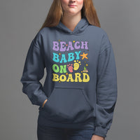 Pregnancy Announcement Hoodie Groovy Beach Baby On Board, Pregnant Mom TS05 - Wonder Print Shop