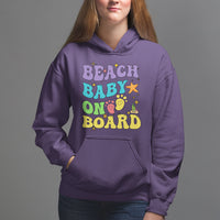 Pregnancy Announcement Hoodie Groovy Beach Baby On Board, Pregnant Mom TS05 - Wonder Print Shop