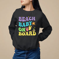 Pregnancy Announcement Sweatshirt Groovy Beach Baby On Board, Pregnant Mom TS05 - Wonder Print Shop