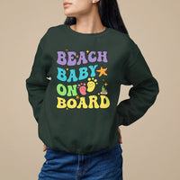 Pregnancy Announcement Sweatshirt Groovy Beach Baby On Board, Pregnant Mom TS05 - Wonder Print Shop