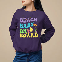 Pregnancy Announcement Sweatshirt Groovy Beach Baby On Board, Pregnant Mom TS05 - Wonder Print Shop